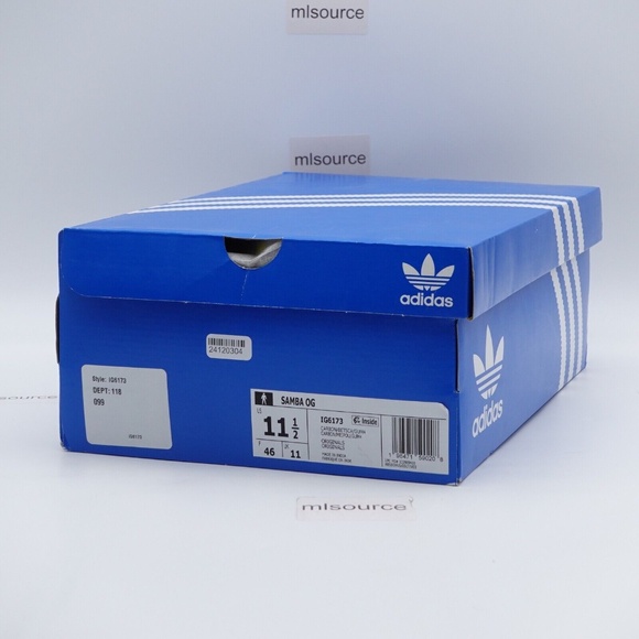 NEW adidas Originals Samba OG Leather Sneakers IG6173 Carbon - Picture 7 of 9